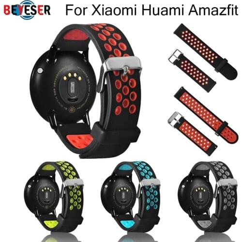 Silicone Dual Color Breathable Replacement Watchband Bracelet Wrist Band Strap for Xiaomi Huami Bip BIT Amazfit Bip Youth Watch