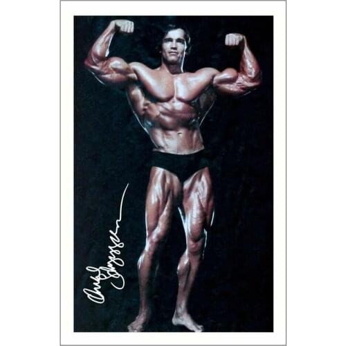 ARNOLD SCHWARZENEGGER YOUNG BODY BUILDER SIGNED Art Film Print Silk Poster Home Wall Decor 24x36inch