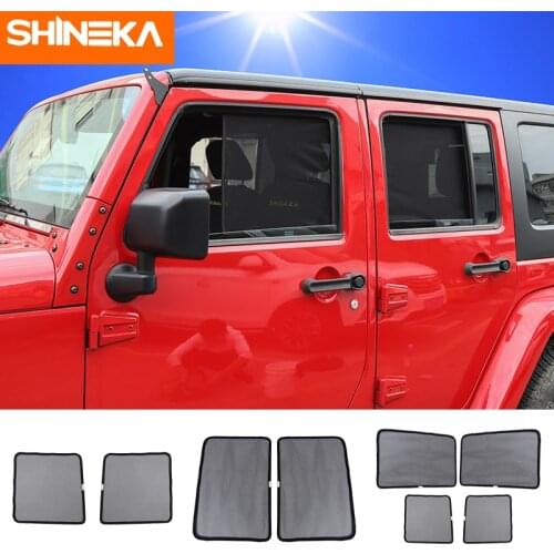 SHINEKA Side Window Sunshades For Jeep wrangler 2007-2017 Insulation Insect Net for wrangler JK accessories Side Window Sunshade