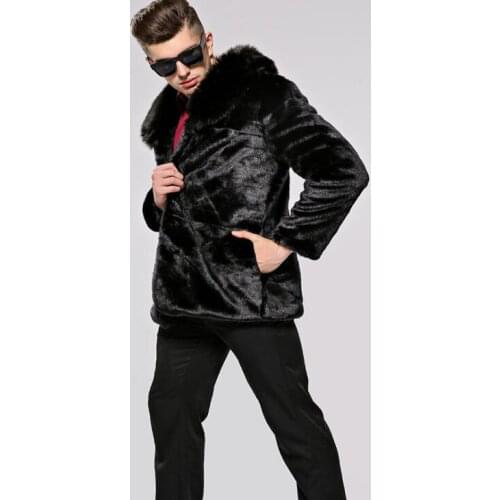 Watch Autumn faux mink fur leather jacket mens winter thicken warm fur leather coat men loose jackets fashion B188