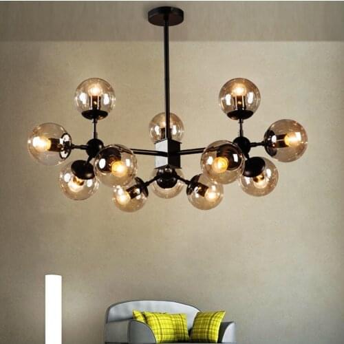 Nordic Modern Glass Round Ball Pendant Lights Dining Room Kitchen Hanglamp Designer Hanging Lamp Avize Lustre Lighting Dropship