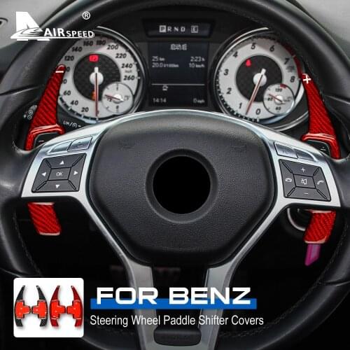 Carbon Fiber for Benz A B C E Class CLA GLA W204 W212 CLA CLS GLA Accessories Interior Trim Steering Wheel Paddle Shifter Cover