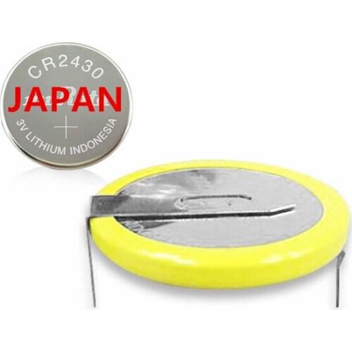 2Pcs/lot JAPAN Battery CR2430 3V CR 2430 2 Tabs Coin Cell For button Battery Soldered 2 Pins