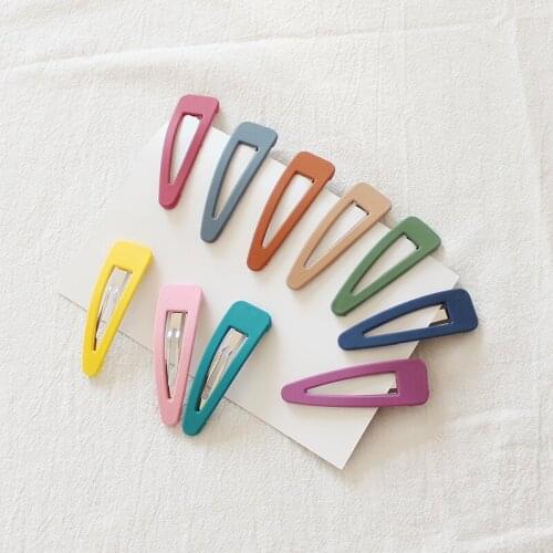 Ins net red BB clip solid color water drop hairpin frosted texture side clip bangs clip duckbill clip hairpin jewelry headwear