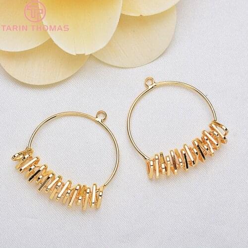 6PCS 25MM 24K Champagne Gold Color Plated Brass Tassel Charms Pendants High Quality Diy Jewelry Accessories