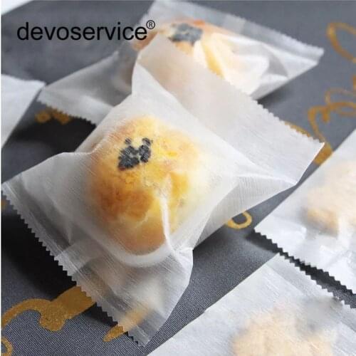 25pcs Thick Brushed Translucent Yolk Crispy Bags White Plastic Packaging Bag For Biscuits Snack Baking Package Food Grade Film