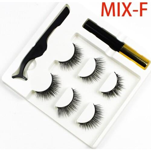 3 Pairs Magnetic Eyelashes kit with Liquid Eyeliner& Fluffy Magnetic Lashes & Tweezer Set Water proof Long Lasting Make Up Tool