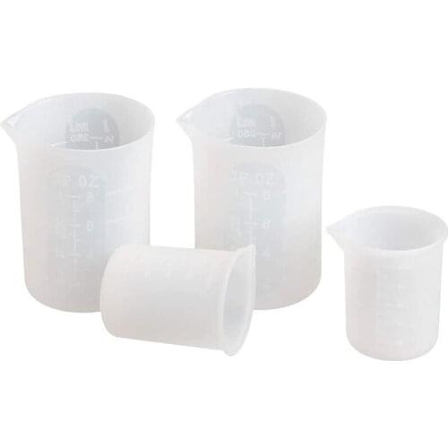 4 PCS Silicone Measuring Cups Silicone Mixing Cups Epoxy Resin Cups Glue Tools for Casting Molds, Art DIY, Waxing