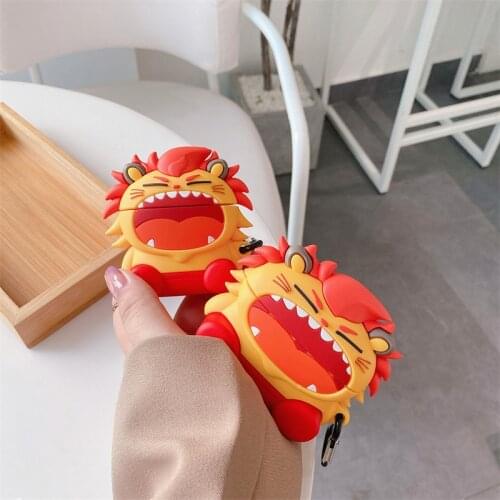 For Airpods Pro 3 2 1 Case Cute Cartoon Laugh Lion Soft Earphone Case for Apple Airpod 2 Case Cover