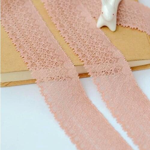 2 Meters Width 3cm Deep Skin Color Elastic Lace Fabric DIY Crafts Sewing Decoration Accessories For Garments Stretch Lace Trim