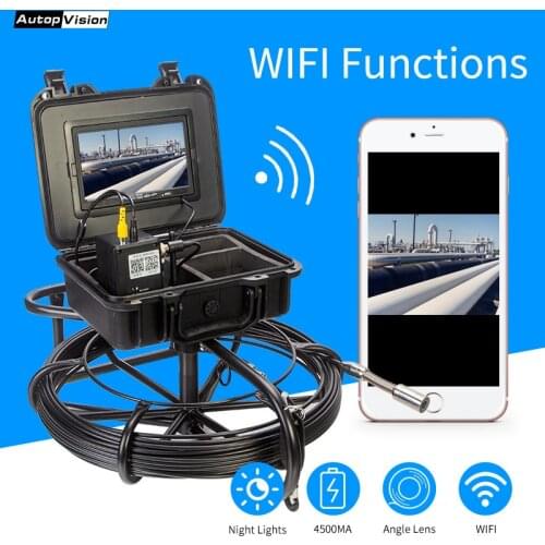 7 inch 23mm Frame Industrial Pipe Sewer Detection Camera IP68 Waterproof Drainage Detection 1200 TVL Camera DVR Video with WIFI