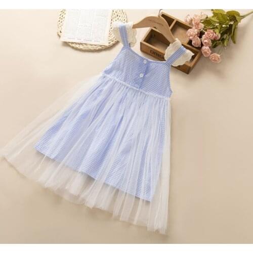 Summer fashion newborn toddler baby girls dresses princess party party casual cartoon sleeveless corron lace dresses 2-7yrs