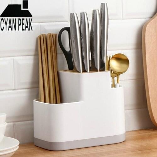 Multifunction Knife Stand Holder Storage Rack Chopsticks Tube Shelf Kitchen Organizer Holder Knife Rack Spoons Storage Holder