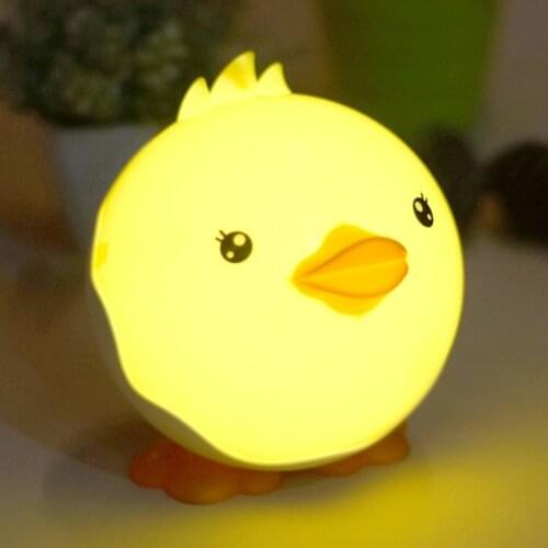 Kids Night Light Luminaria Baby Room Big Face Duck Cartoon Night Sleeping Light Kids 4 Color Party Home Decor Novelty Lighting