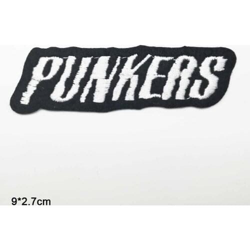 Punk Punker Skull Head With fire Snake Iron On Embroidered Clothes Patches For Clothing Stickers Garment Wholesale