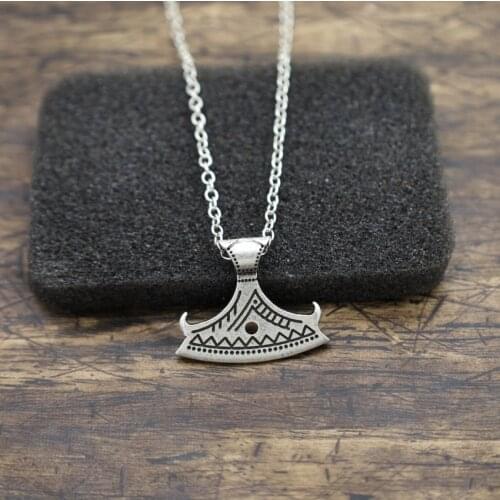 Norse Viking Axe Necklace Thors Hammer Pendants Punk Mens Jewelry