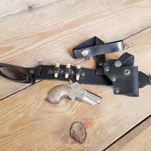Steampunk Pistol Derringer Leg Garter Bullets Gun Leather Holster Harness Belt Pirate Cowboy Cowgirl Cosplay Accessory Men Women