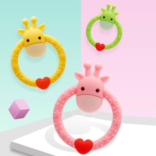 Cute Animal Deer Baby Teether Infant Silicone Teether Child Supplies Baby Nursing Pacifier Dental Care Child Sucking