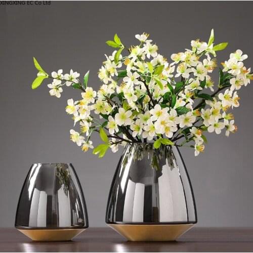 Simple Transparent Glass Bottle Flower Pot Glass Enamel Vase Living Room Flower Arrangement Dining Table Home Decoration