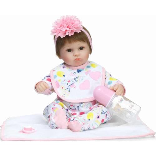 45cm Realistic Silicone Baby Dolls Reborn 17 Inch Gentle Touch Princess Newborn Babies with Clothes for Collection Kids Gifts