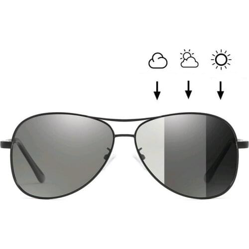 Photochromic Pilot Polarized Sunglasses Men Women Driving Chameleon Discoloration Sun glasses Shades Oculos De Sol