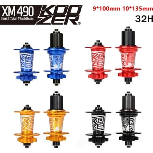 Koozer XM490 Hubs 6 Pawls 4 Bearing MTB Mountain Bike Hub Rear 10*135mm QR 9*100mm 32 Holes Disc Brake Bicycle Hub XM490