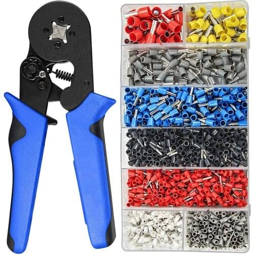 0.08-10mm tubular crimping pliers tools set 1200pcs terminal crimping tools mini electrical pliers HSC8 precision clamp set