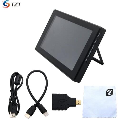 TZT 7" HDMI-Comptaible LCD (H) Display Screen with Case 1024x600 IPS Capacitive Touch Screen LCD for Raspberry Pi BB