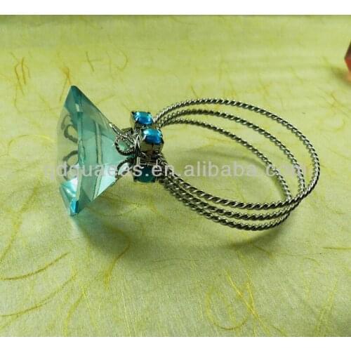 Decoration wedding lithgt blue crystal napkin ring,party decoration napkin holder