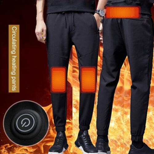 Windproof Unisex USB Electric Heated Pants Women Men Thermal Warm Hiking Pants Outdoor Heating Trousers Winter Sports Pants