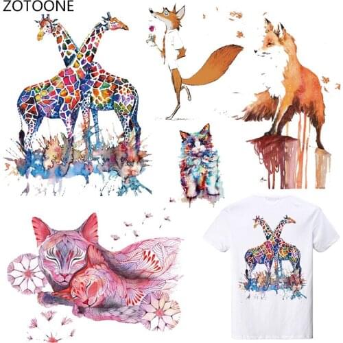 ZOTOONE Stripes Deer Iron on Transfer Patches on Clothing Diy Patch Heat Transfer for Clothes Decoration Stickers for Kid Gift G