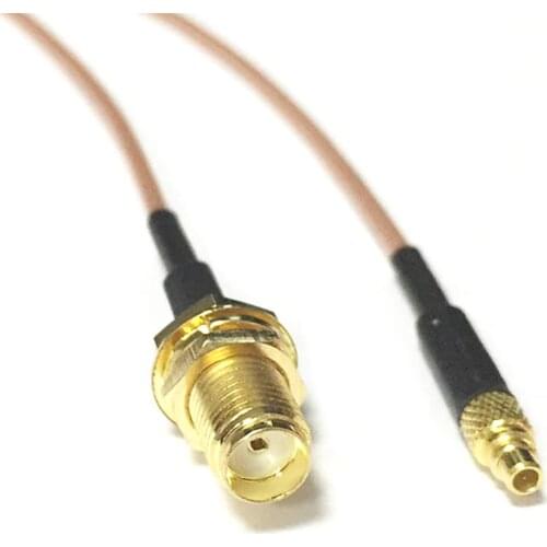 1PC New SMA Female Jack nut Switch MMCX Male Plug Connector RG178 Cable 15CM 6" Adapter Wholesale Fast Ship