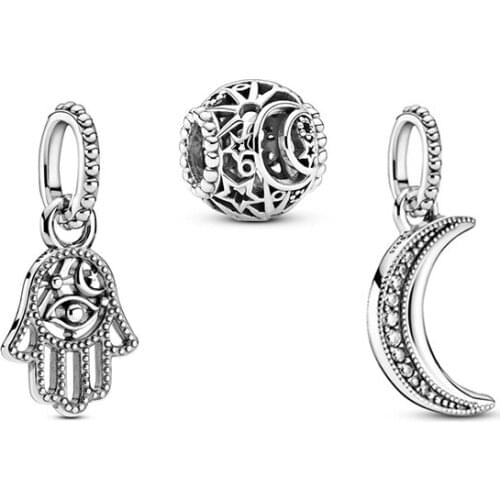 2020 New Bright Crescent Moon, Guardian Hand, Sun, Moon And Stars Bracelet Charms, Unique Jewellery For Wife Chic Wedding Gifts