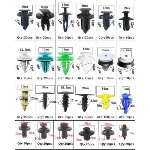 620PCS Boxed Car Fasteners Clips Rivet Retainer Cover Fender Repair Liner Clips