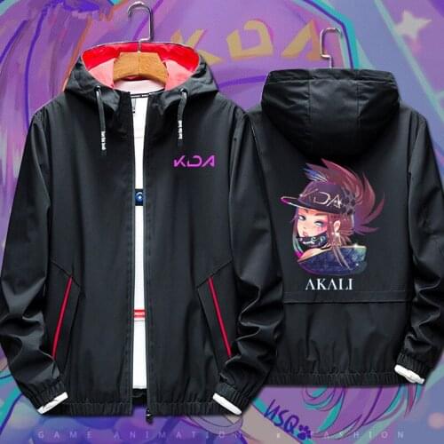 LOL Video Games Accessories Clothing KDA Girls Group Akari Male And Female Couples Hoodie Jacket Casual Coat