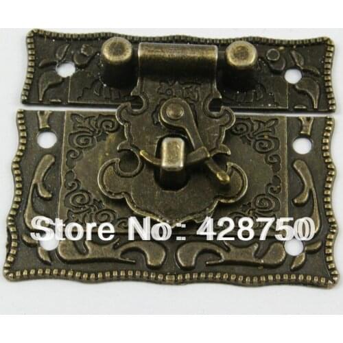 Antique Brass Jewelry Box Hasp Latch Lock 51x43mm with Screws
