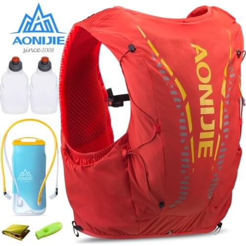 AONIJIE C962 12L Hydration Backpack Pack Bag Vest Soft Water Bladder Flask For Hiking Trail Running Marathon Water bottle 250ml