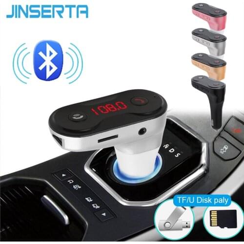 JINSERTAR Wireless FM Transmitter Modulator Bluetooth Car Kit Charger AUX HandsFree Music Mini TF U Disk MP3 Player Car Styling