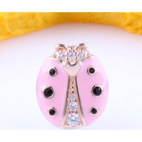 Bewill Authentic 925 Silver R Series Ladybug String Decoration Chain Flat Watch Chain Beads Fit Original Bracelet Necklace