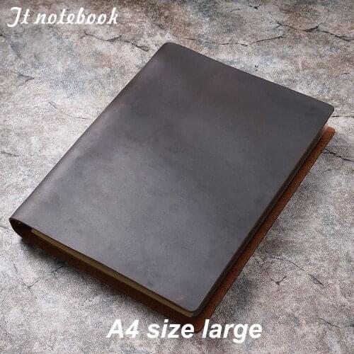 A4 large size Classic Business Notebook Genuine Leather Cover Loose Leaf Notebook Diary Travel Journal Sketchbook Planner