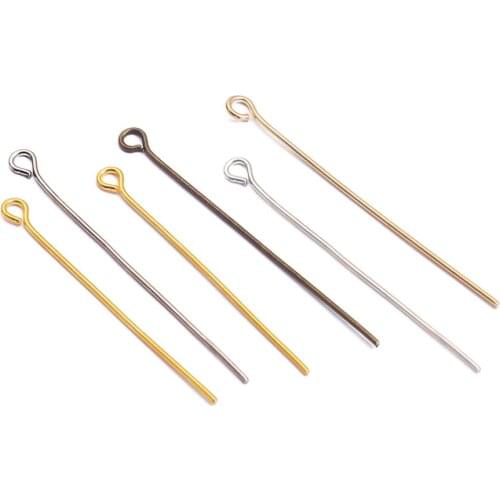 200pcs/bag Eye Head Pins 20 25 30 35 40 45 50mm Head Eye Pins Findings For Diy Jewelry Making Accessories Supplies