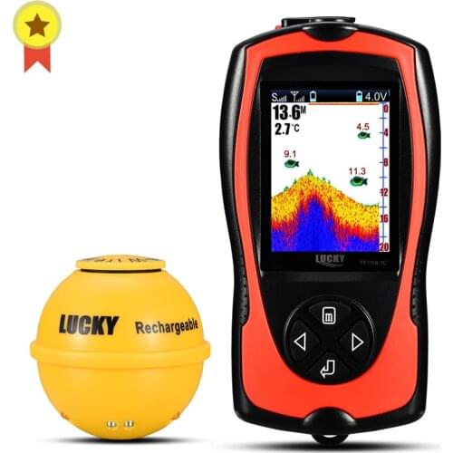 LUCKY FF1108-1CWLA Rechargeable Wireless Sonar for Fishing 45M Water Depth Echo Sounder Fishing Finder Portable Fish Finder