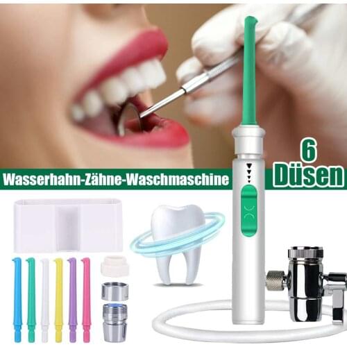 Faucet Water Jet Dental Flosser Oral Irrigator Floss Tooth Cleaner Nozzle Household Teeth Device with 6 Nozzle Without Noise