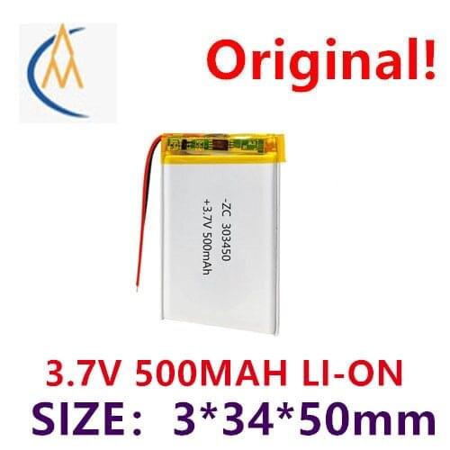 Custom made high temperature resistant 303450 polymer lithium battery 500mah vanity mirror fingerprint lock dash cam