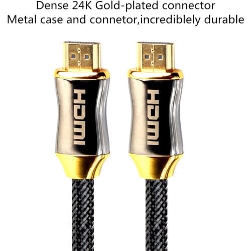1M 2M 4K 60Hz HDMI To HDMI Cable High Speed 2.0 Golden Plated Connection Cable Cord For UHD FHD 3D Xbox PS3 PS4 TV