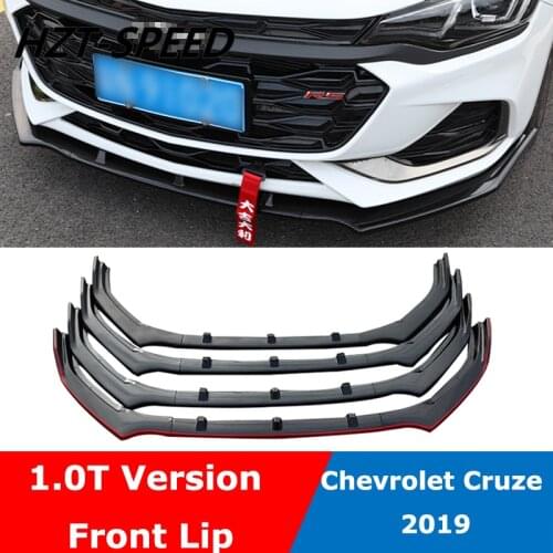 Carbon Fiber Look ABS Black 3Piece Car Body Kits Splitter Diffuser Front Chin Bumper Lip For Chevrolet Cruze 1.0T Version 2019