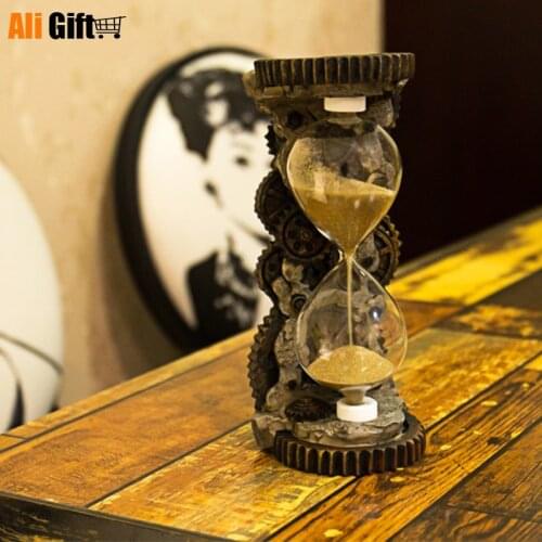 Creative Home Decoration Gear Time Hourglass Craft Gift Metal Color Sand Glasses Sand Clock Timer Present For Friend Hourglasses