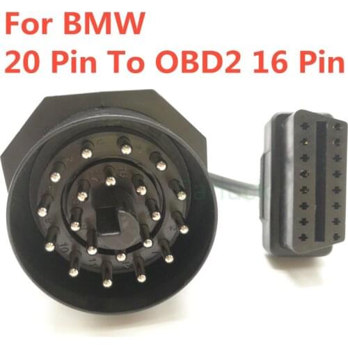 Best OBD OBD II Adapter For BMW 20 PIN To OBD2 16 pin Female Connector e36 e39 X5 Z3 For BMW 20pin Newest Free Shipping