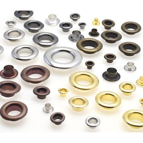 50pcs/pack Metal Eyelets Grommets 6MM 8MM for Leather Craft DIY Scrapbooking Shoes Fashion Practical Accessories