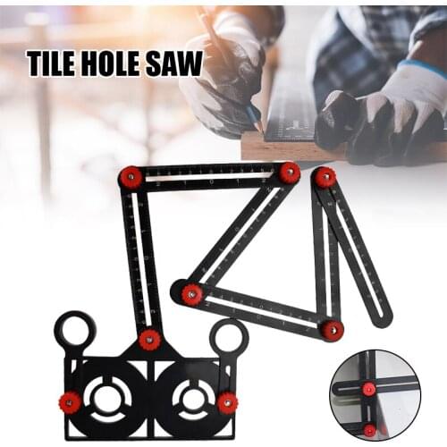 Multi Angle Measuring Ruler 6-fold Ceramic Tile Hole Drill Guide Tool Universal Locator Angle Finder Measurement Tool TN88
